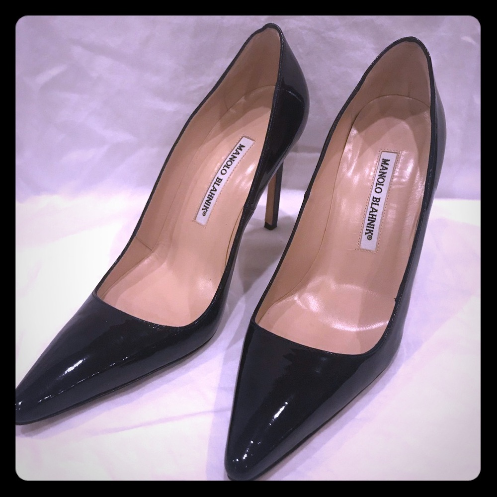 MB Black Patent pointy toe heels
